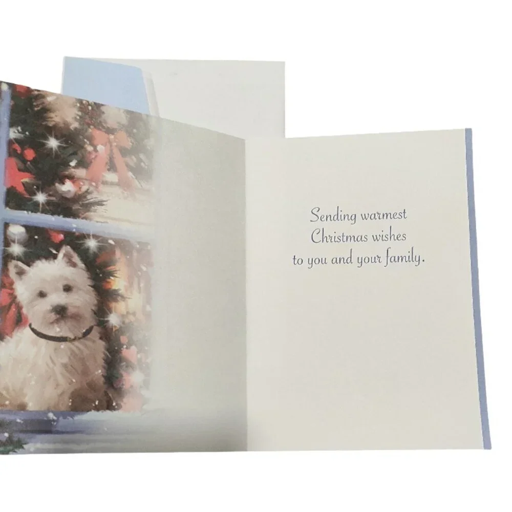Set of 6 Christmas/Holiday Cards with Unique Envelopes Dogs/Cats/Pets/Animals
